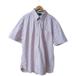 Tommy Hilfiger Short Sleeve Button Down Shirt Plaid Men XXL